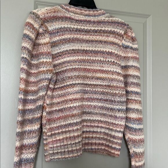 Habitual • Stripe Puff Shoulder Sweater in Mauve Combo - Picture 8 of 8